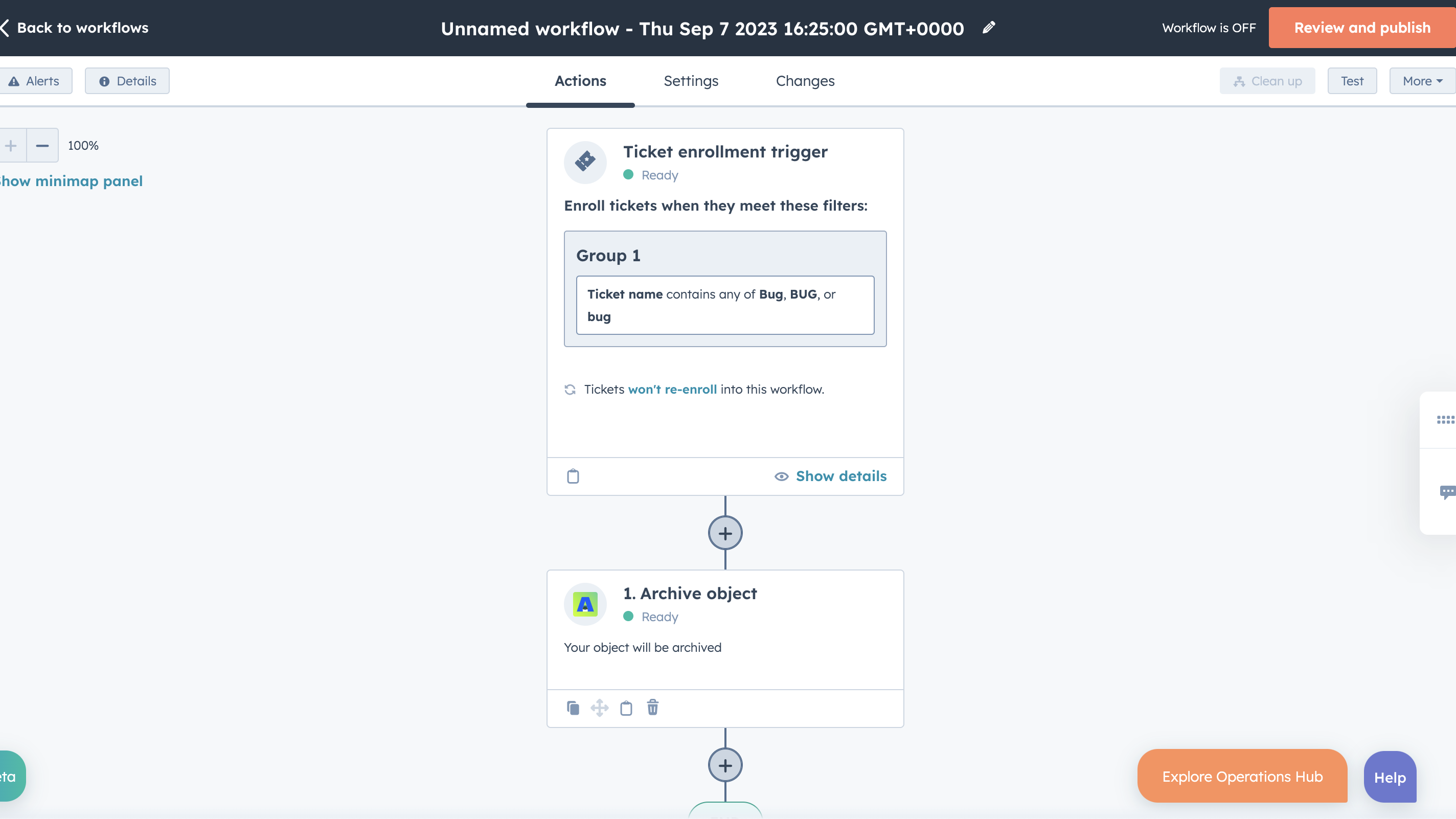 Easy add object archiver action into workflows